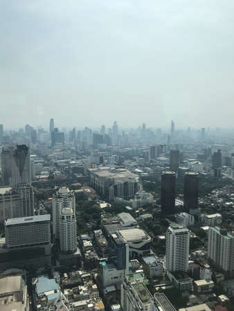 Bangkok, Thailand - February 9, 2020: view of the city of Bangkok in Thailand, top, skyscrapersのeditorial素材