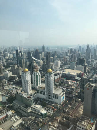 Bangkok, Thailand - February 9, 2020: view of the city of Bangkok in Thailand, top, skyscrapersのeditorial素材