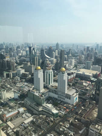 Bangkok, Thailand - February 9, 2020: view of the city of Bangkok in Thailand, top, skyscrapersのeditorial素材