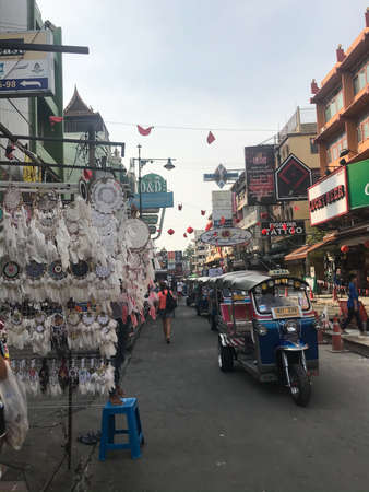 Bangkok, Thailand - February 9, 2020: street Khao San Road in Bangkok tourist eyesのeditorial素材