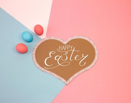 Holiday card, Easter banner with text - Happy Easterの写真素材