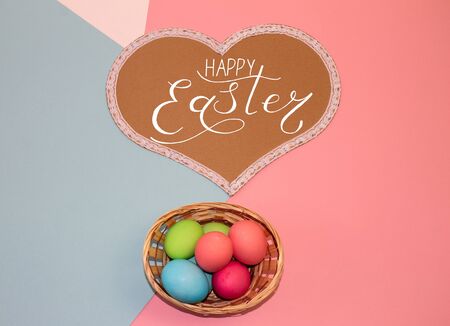 Holiday card, Easter banner with text - Happy Easterの写真素材