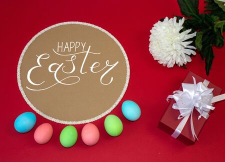 Holiday card, Easter banner with text - Happy Easterの写真素材