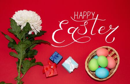 Holiday card, Easter banner with text - Happy Easterの写真素材