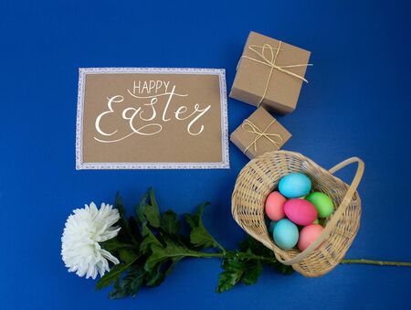 Holiday card, Easter banner with text - Happy Easterの写真素材