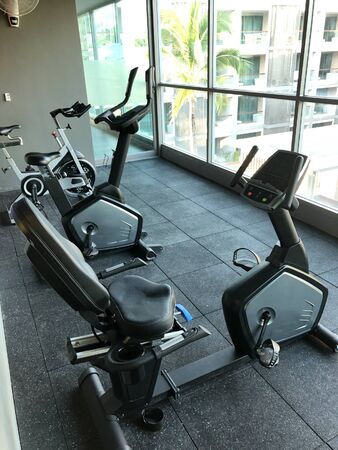 fitness equipment in the gym for indoor sportsの写真素材
