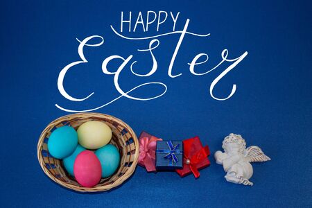 Holiday card, Easter banner with text - Happy Easterの写真素材