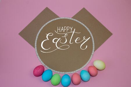 Holiday card, Easter banner with text - Happy Easterの写真素材