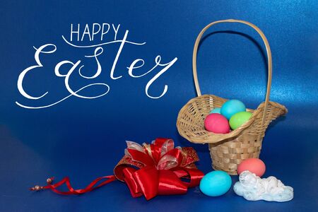Holiday card, Easter banner with text - Happy Easterの写真素材