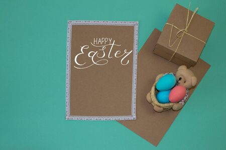 Holiday card, Easter banner with text - Happy Easterの写真素材