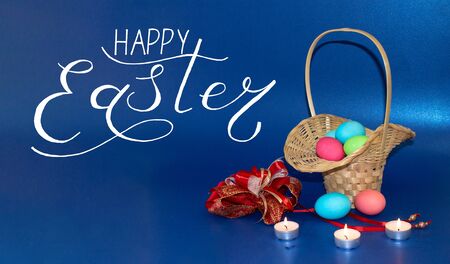 Holiday card, Easter banner with text - Happy Easterの写真素材