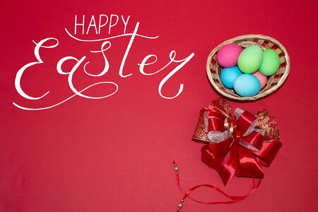 Holiday card, Easter banner with text - Happy Easterの写真素材