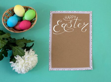Holiday card, Easter banner with text - Happy Easterの写真素材