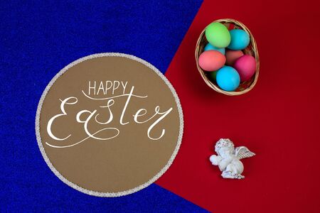 Holiday card, Easter banner with text - Happy Easterの写真素材