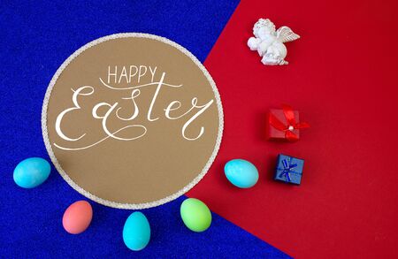 Holiday card, Easter banner with text - Happy Easterの写真素材