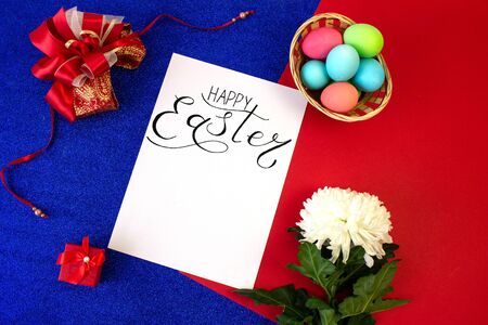 Holiday card, Easter banner with text - Happy Easterの写真素材