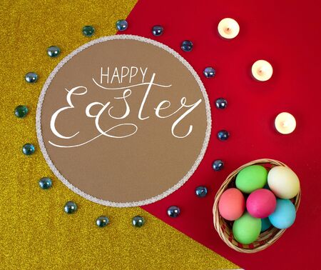 Holiday card, Easter banner with text - Happy Easterの写真素材