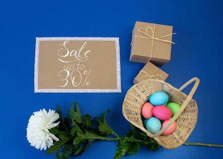 Holiday card, Easter banner with text - a discount of 30 per centの写真素材