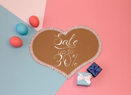 Holiday card, Easter banner with text - a discount of 30 per centの写真素材