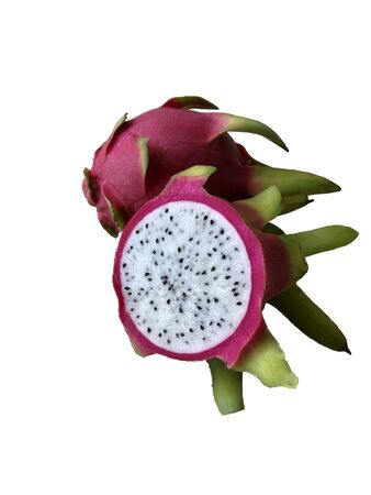 photo tropical fruit dragon on a white background, isolateの写真素材