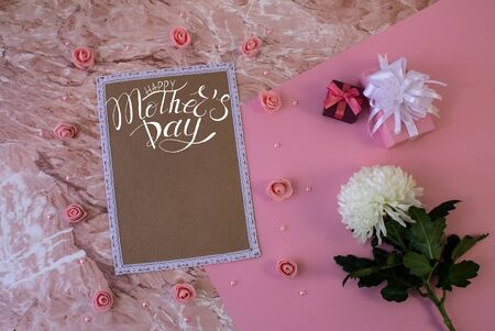 Card, banner, congratulations template on Mother Dayの写真素材