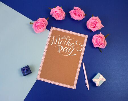 Card, banner, congratulations template on Mother Dayの写真素材