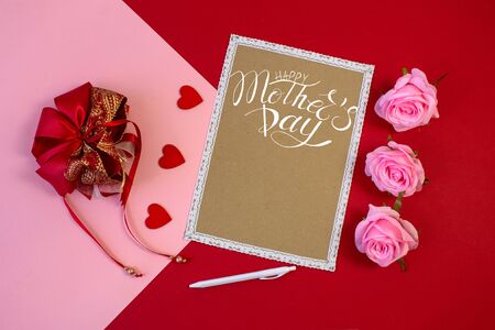 Card, banner, congratulations template on Mother Dayの写真素材