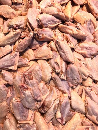 Photo of fresh chicken on the counter supermarketの写真素材