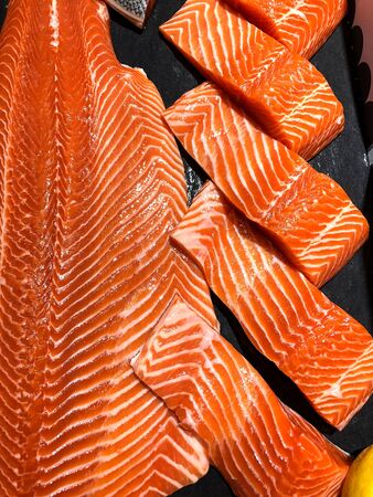 Photo of fresh fish on the counter supermarketの写真素材
