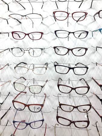 glasses for eyes on the shop windowの写真素材