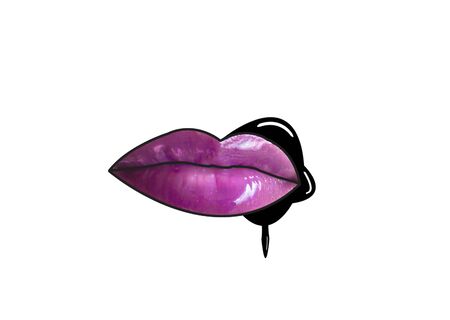 Trend Stickers, Decals - Female lips in pop art styleの写真素材