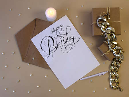 postcard or Internet banner with a birthday greeting
