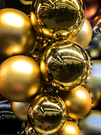 Christmas balls for the Christmas tree close-up photoの写真素材