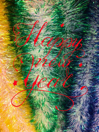 new year card, postcard, internet banner with the inscription - happy new yearの写真素材