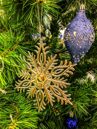 photo Christmas toys, balls on the Christmas treeの写真素材