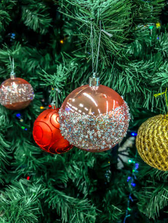 photo Christmas toys, balls on the Christmas treeの写真素材