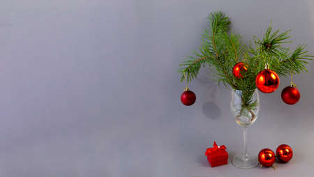 Christmas, New Year card with space for textの写真素材