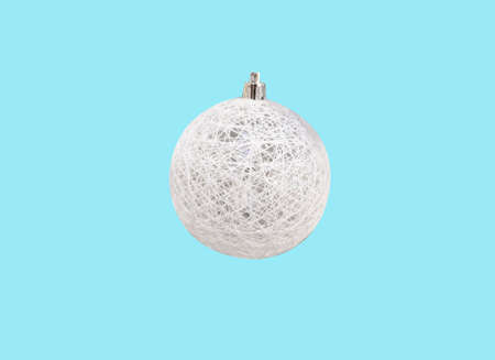 Christmas toy - white ball isolateの写真素材