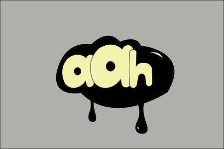 Written the word interjections - "AHH", can be applied as a sticker, or a sticker for the messenger. In graffiti style. Vector image.のイラスト素材