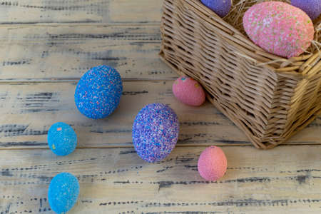 Happy easter! Flat Lay, Internet banner, postcard on Easter