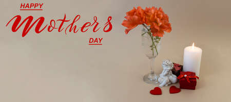Happy mother's day! Flat Lay, Banner, Congratulations on Mother's Dayの写真素材