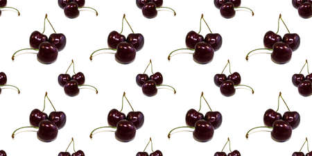 Beautiful seamless pattern with cherries, can be used as a packaging for fruits.