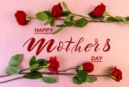 Happy mother's day! Flat Lay, Banner, Congratulations on Mother's Dayの写真素材