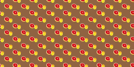 Seamless pattern with lemon, orange and grapefruit