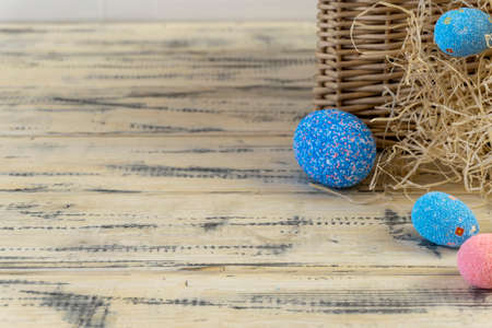 Happy easter! Flat Lay, Internet banner, postcard on Easter