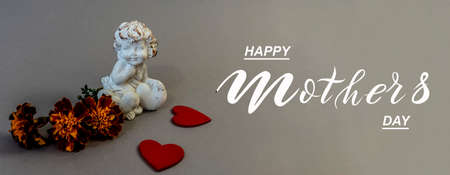 Happy mother's day! Flat Lay, Banner, Congratulations on Mother's Dayの写真素材