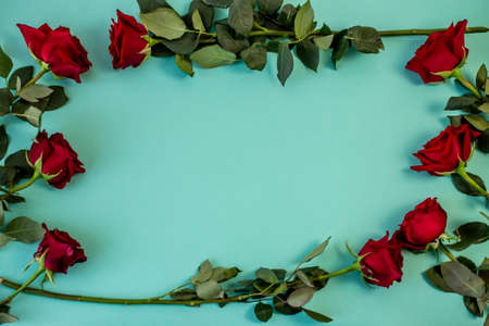 Flat lay with copy space for the wedding, birthday, party or other celebration.の写真素材