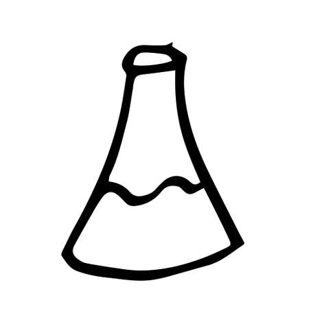 hand drawing beaker design element on the theme of school and schoolchildren, doodleのイラスト素材