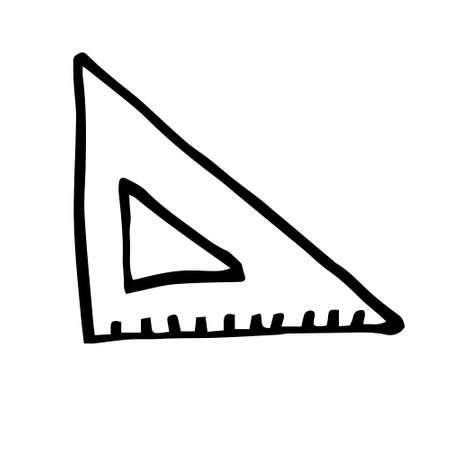 hand drawing ruler design element on the theme of school and schoolchildren, doodleのイラスト素材