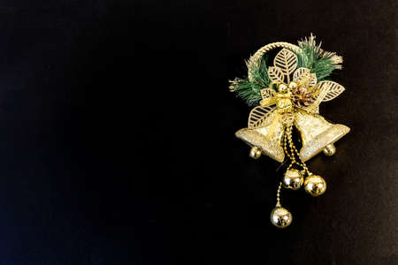 Christmas and New Year's flat lay with copy space and a New Year's toyの写真素材